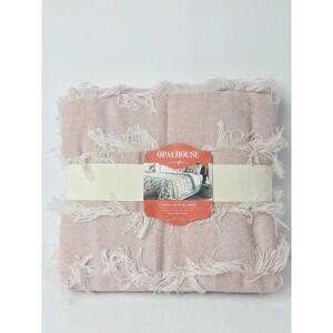 Opalhouse Throw Blush Pink‎ Blanket Woven Fringe end of bed throw NEW oversized
